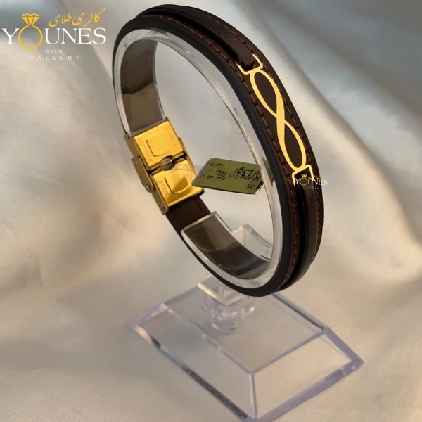 دستبند طلا چرم مردانه L162